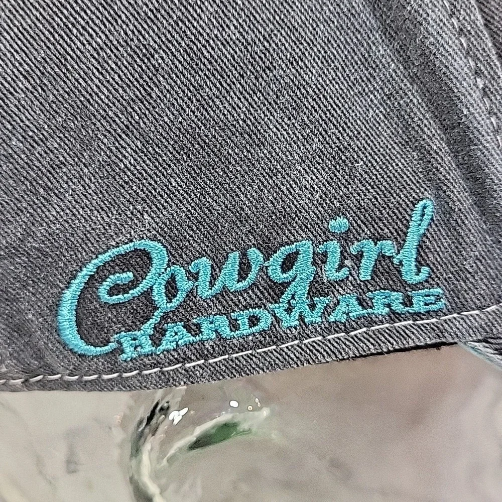Whiskey Makes Me Frisky‎ Cowgirl Hardware Hat Womens Gray Snapback Ball Cap